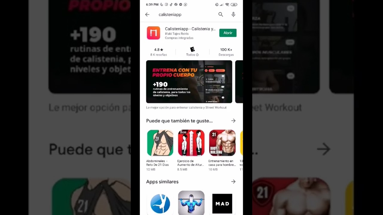 la mejor app de calistenia gratis