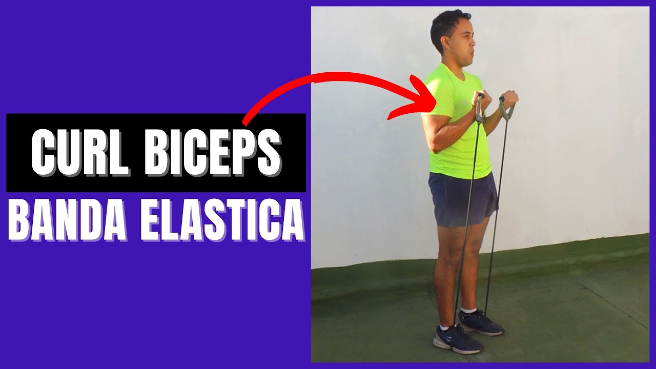 curl de biceps con banda elastica