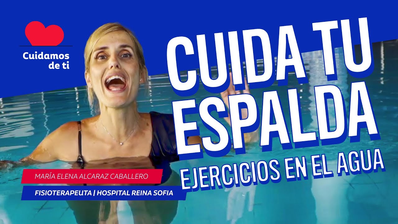 tabla de ejercicios para la espalda en la piscina
